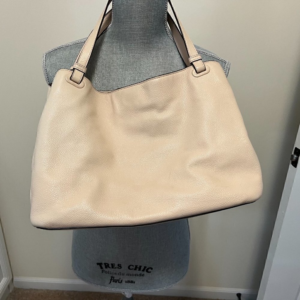 Tory Burch Thea Center Zip Leather Tote Sweet Melon - Picture 4 of 10